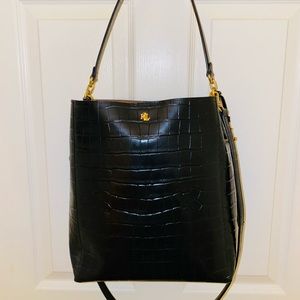 Lauren Ralph Lauren Mock Croc Hobo Shoulder Bag 🐊